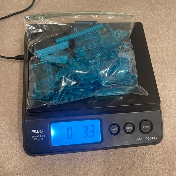 Translucent Icy Teal Light Blue Clear Lego Pieces 3 Ounce - Picture 3 of 3